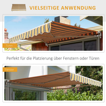 Balcony Folding awning, Hand crank, 3x2.5m, Yellow/Grey