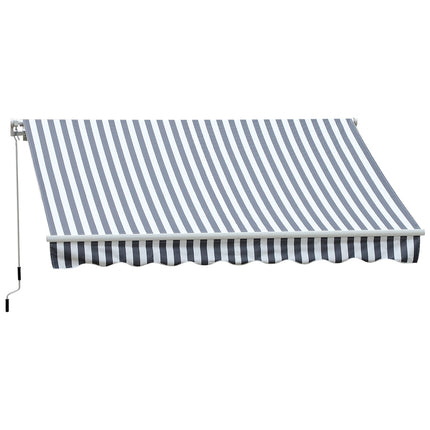 Folding awning, sun protection, grey/white, 3.5 x 2.5 M
