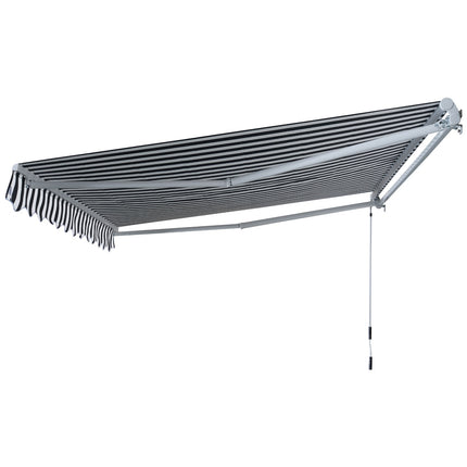 Folding awning, sun protection, grey/white, 3.5 x 2.5 M