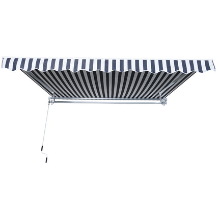 Folding awning, sun protection, grey/white, 3.5 x 2.5 M