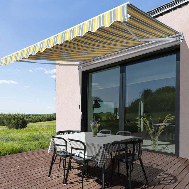 Retractable sun tent, 3.5X2.5M, yellow/grey, UV protection