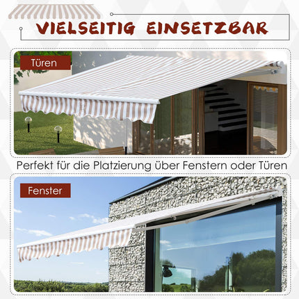Retractable awning with hand crank, 3x2.5m, sun protection