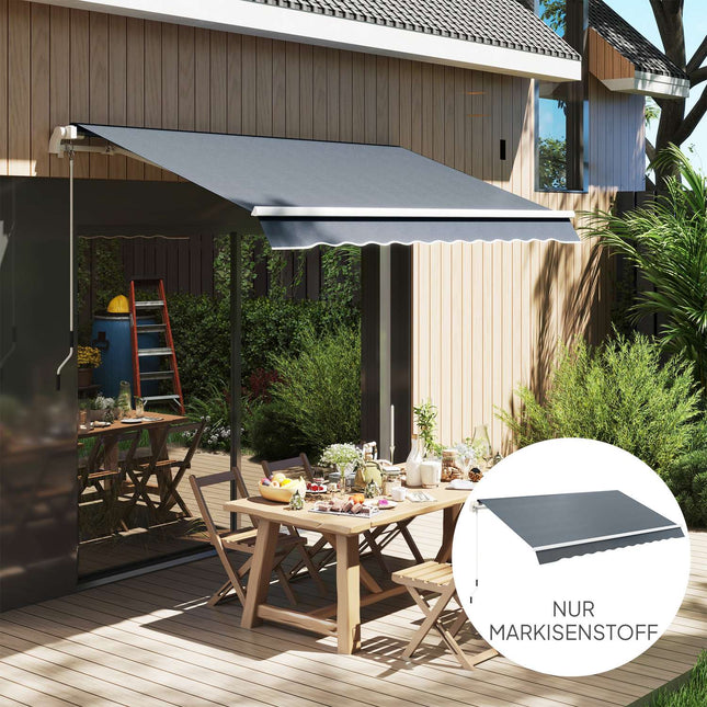 Replacement awning fabric, Water-repellent, 3x2.5 m, Grey