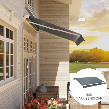 Awning fabric, Grey, Water-repellent, 4x3m Sun protection