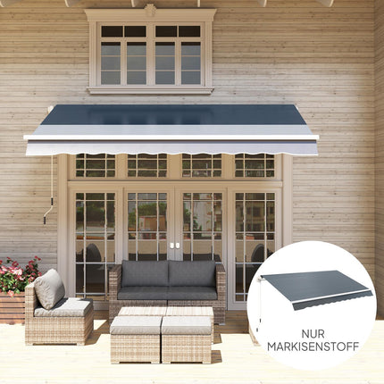 Awning fabric, Grey, Water-repellent, 4x3m Sun protection