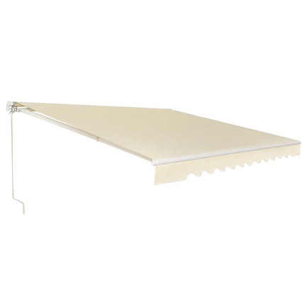 Awning with crank retractable awning aluminum patio sun protection 3 x 2.5 m beige