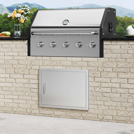 BBQ Access Door, 27x20 in Stainless Steel Flush Mount