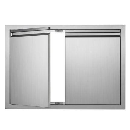 BBQ Access Door, Double Stainless Flush Mount, 30x21 In