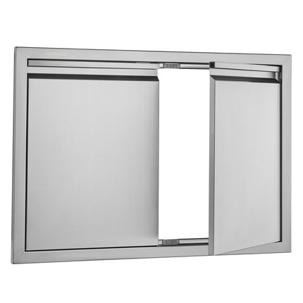 BBQ Access Door, Double Stainless Flush Mount, 30x21 In