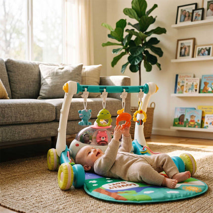Baby Activity Gym with Piano, Wheels & Lights - Blue
