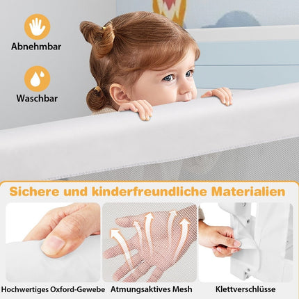 Baby Bed Rail with Foam, Strap, 105x40x42 cm, White