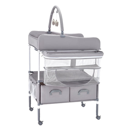 Baby Changing Table, Foldable, Adjustable, Locking Wheels