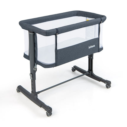 Baby Co-Sleeper Crib 3-in-1, Mattress, Travel Bag, Dark Grey