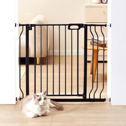 Baby Gate 29.5–37 in, Auto-Close Walk-Through, Black