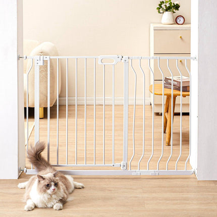 Baby Gate 29.5-48.4 in, Auto-Close Walk-Through, White