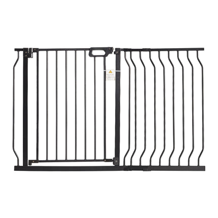 Baby Gate, 29.5–48.4 in, Auto Close Walk-Thru, Black