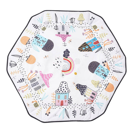 Baby Play Gym Mat, 6 Sensory Toys, 41.7in Square