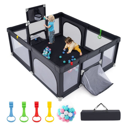 Baby Playpen 188x157 cm with Basketball Hoop & Goal