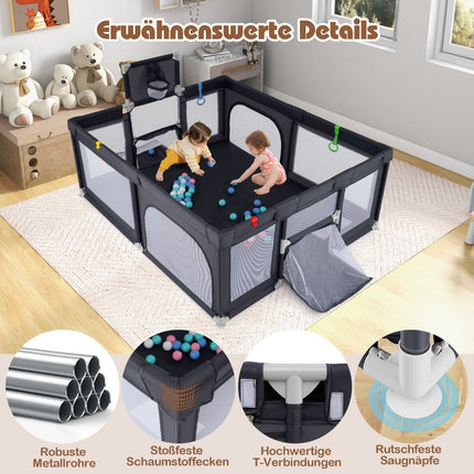 Baby Playpen 188x157 cm with Basketball Hoop & Goal