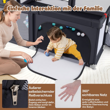 Baby Playpen 188x157 cm with Basketball Hoop & Goal