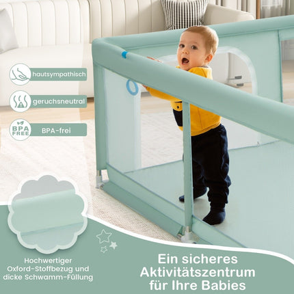 Baby Playpen 200x180 cm with Balls, Handles & Door