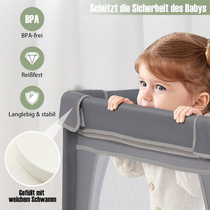 Baby Playpen with 50 Balls, 2 Doors, Breathable Mesh