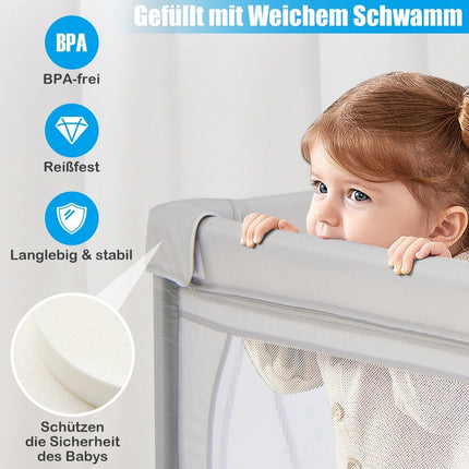 Baby Playpen with 50 Balls & 2 Doors & Breathable Mesh & Zipper Penguins