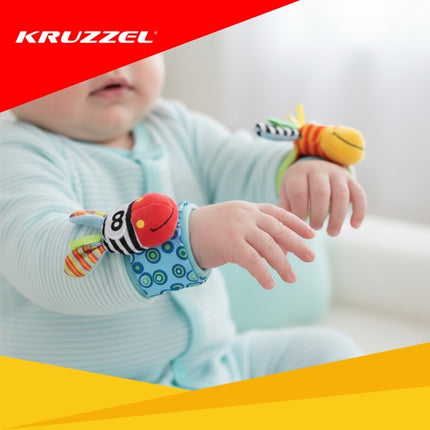 Baby Rattle Set, 4-Piece Hand Bands & Socks