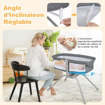 Baby Rocking Bassinet With Mattress – Foldable, 90x48x75 cm
