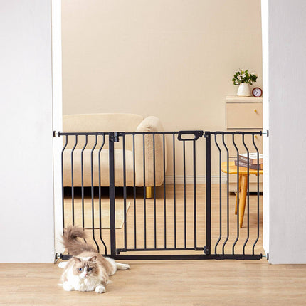 Baby Safety Gate 29.5–51 in, Auto-Close Walk-Through, Black