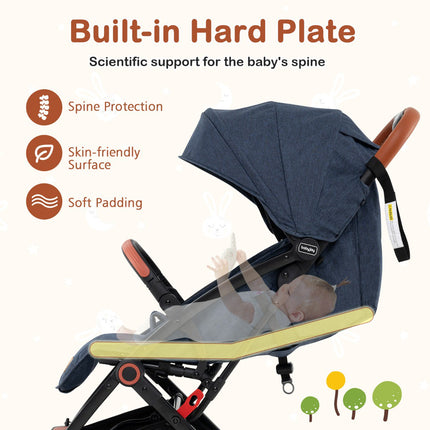 Baby Stroller With Canopy, 95–175 Recline, Quick Fold