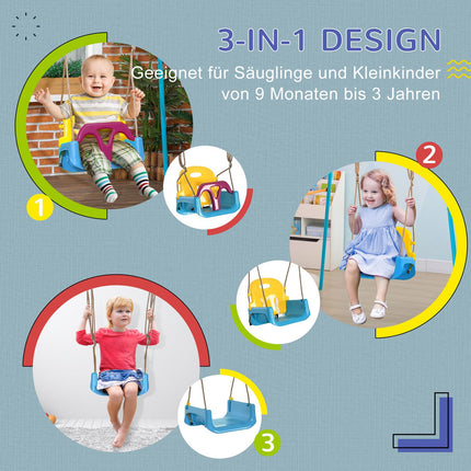 Baby rocking chair with adjustable rope for children, 9 months+