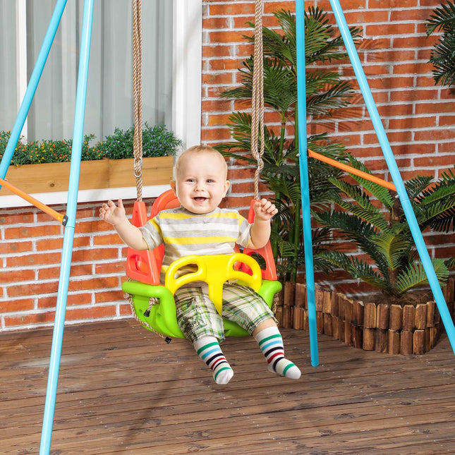 Adjustable Outdoor Toddler Swing, 9M+, 70kg Capacity, Green