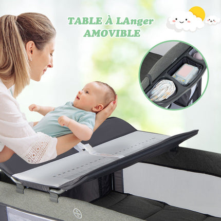 Baby Travel Cot 5-in-1 With Mattress, Changing Table