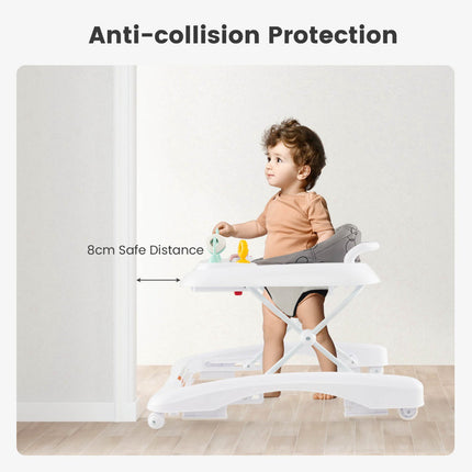 Baby Walker 3-in-1, Foldable, Adjustable Height, Grey