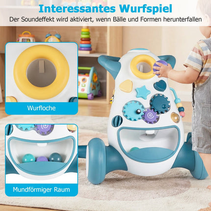 Baby Walker with Music & Lights, Montessori Games, Blue