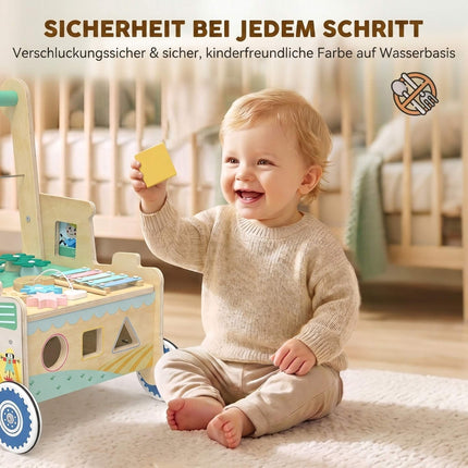 Baby Walker with Wheels, Storage, Montessori Activity Center