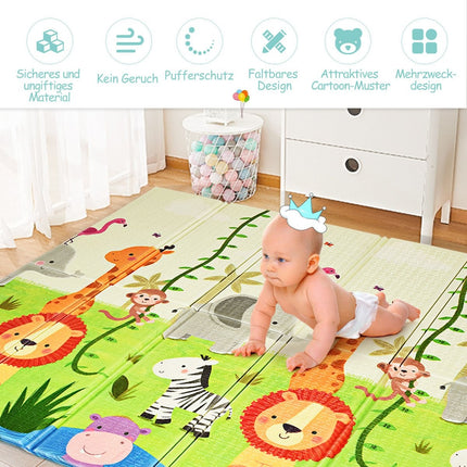 Baby crawling mat play mat foldable baby mat double-sided play mat green