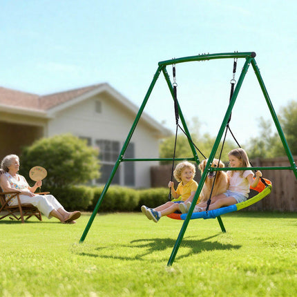 Backyard Swing Set, 40 In Saucer Seat, 440 Lb Capacity