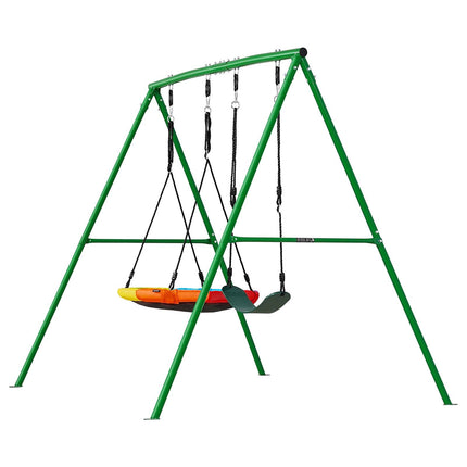 Backyard Swing Set, Saucer and Belt Seats, 440 lb