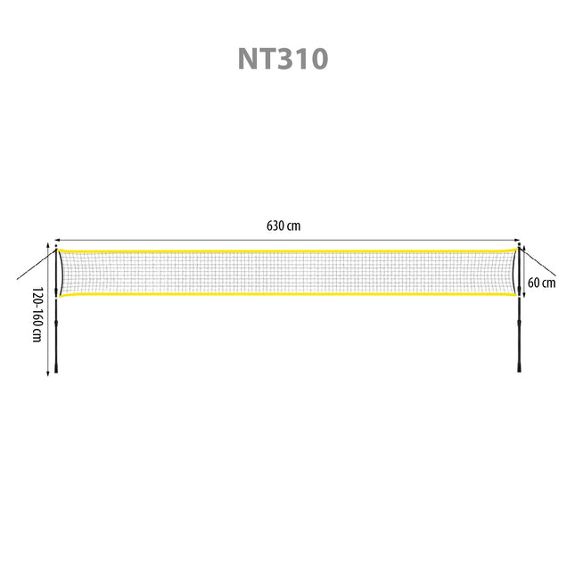 Badminton Net with Telescopic Posts, 600x60 cm, Full Cover