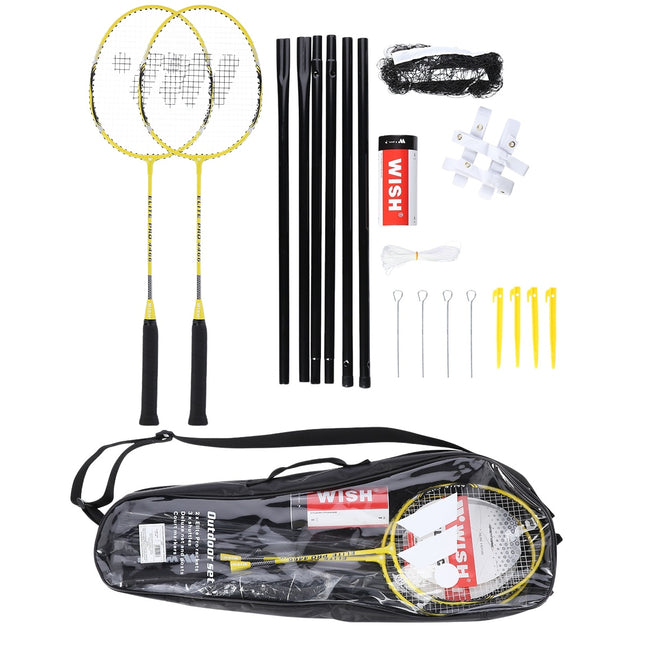 Badminton Racket Set, 2 Rackets, 3 Shuttlecocks, Net