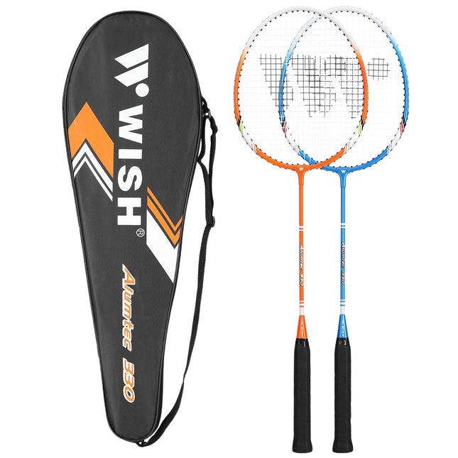 Badminton Set, 2 Rackets, Blue/Orange