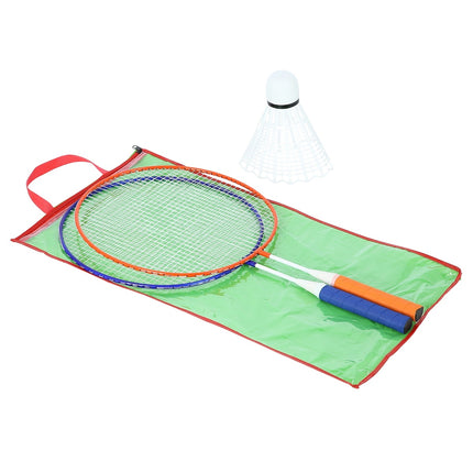 Badminton Set – 2 Rackets, Junior Shuttlecocks, Steel