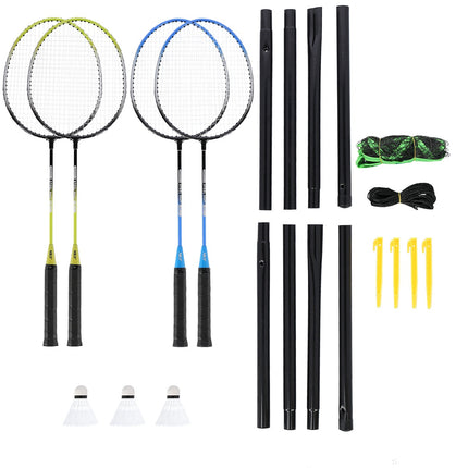 Badminton Set – 4 Rackets, 3 Shuttlecocks, Net & Cover