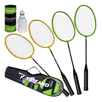 Badminton Set with 4 Rackets, 3 Shuttlecocks & Case