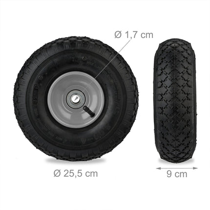 Bag loader wheels 2-pack with pneumatic tires