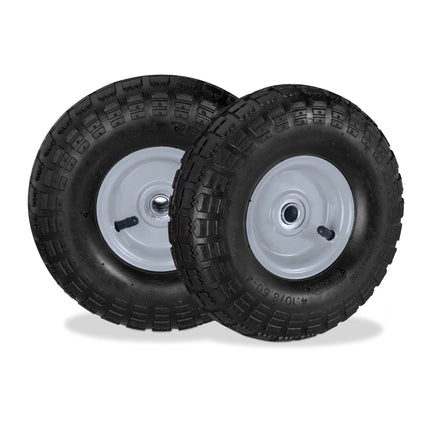Bag truck wheel set with 2 steel rims
