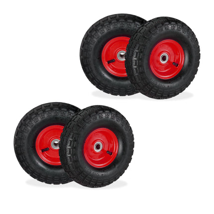 Bag truck wheel set with 4 steel rims