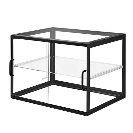 Bakery Display Case, 2-Tier Acrylic Sliding Door, 21.7 in